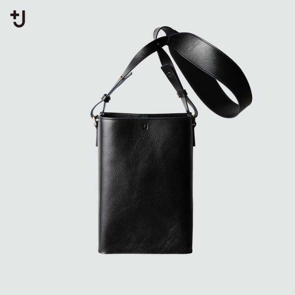 Jil Sander + Uniqlo Collab Black Leather Crossbody Bag for Women